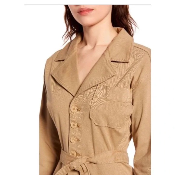 Good American Belted Utility Jumpsuit Tan - Picture 4 of 8